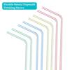 100Pcs Disposable Straws Flexible Plastic Straws Striped Rainbow Drinking Straw
