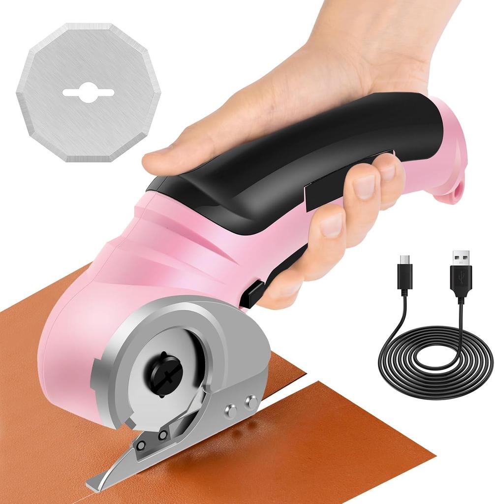 Cordless Electric Scissors,Sturdy Cardboard Cutter Tool Rechargeable Cardboard Box Cutter Multipurpose Fabric Scissor with Safety Lock Switch