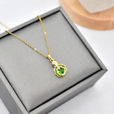 Zircon Cabbage Necklace Women'S Design Simple And Versatile Trend Inlaid Zircon Pendant
