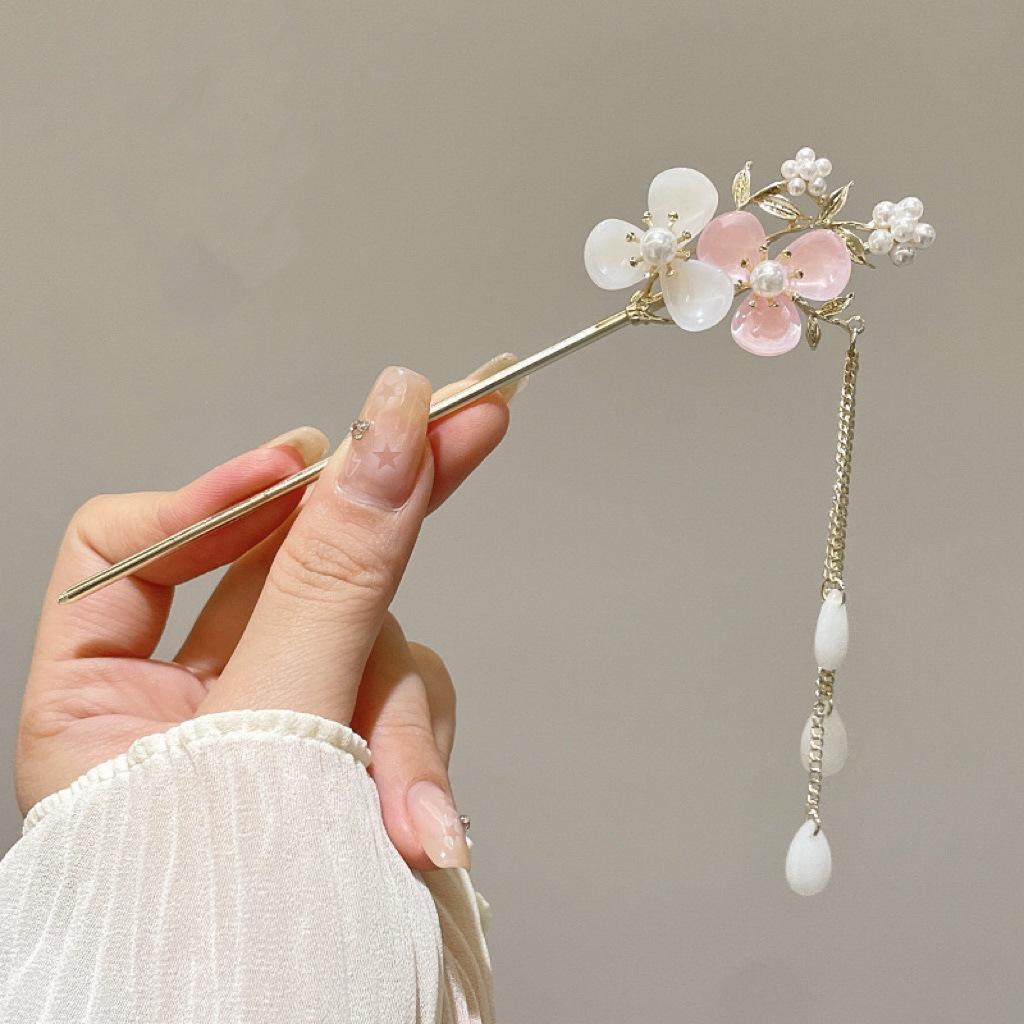 

Современная китайская металлическая заколка для волос: Вдохновленная античностью, простая прическа пучок для женщин