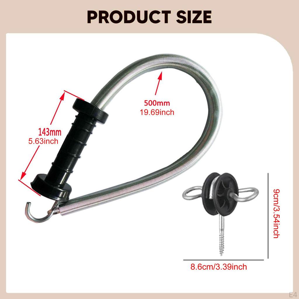 Electric Fence Gate Kit Door Handle Easy to Install Replacement with Spring Fencing Hardware