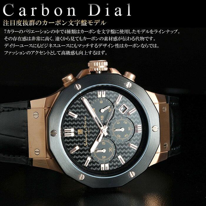 Salvatore Marra Chronograph Wristwatch Leather Strap Limited Model Japanese Movement 10 Atmospheres Water Resistant Date Calendar Brand Rugged Sport