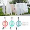 Portable Clothesline with 10 Clips Heavy Duty Hand Crank Retractable Laundry Rope Clothes