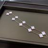 High Version of The Ten-flower Necklace Lucky Four-leaf Clover 10-flower Necklace Clavicle Chain Agate Women's Necklace