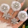 Plush Snowflake Hair Clips Korean High-end Side Hairclips Christmas Atmosphere Accessories Fried Dough Twists Braid Hair Clip