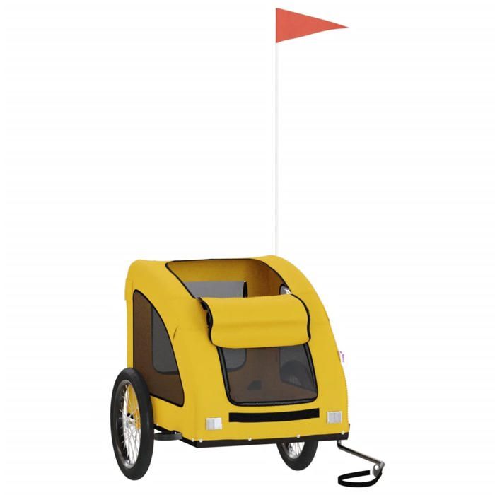 VidaXL Remorque de vélo pour animaux de compagnie jaune 93966