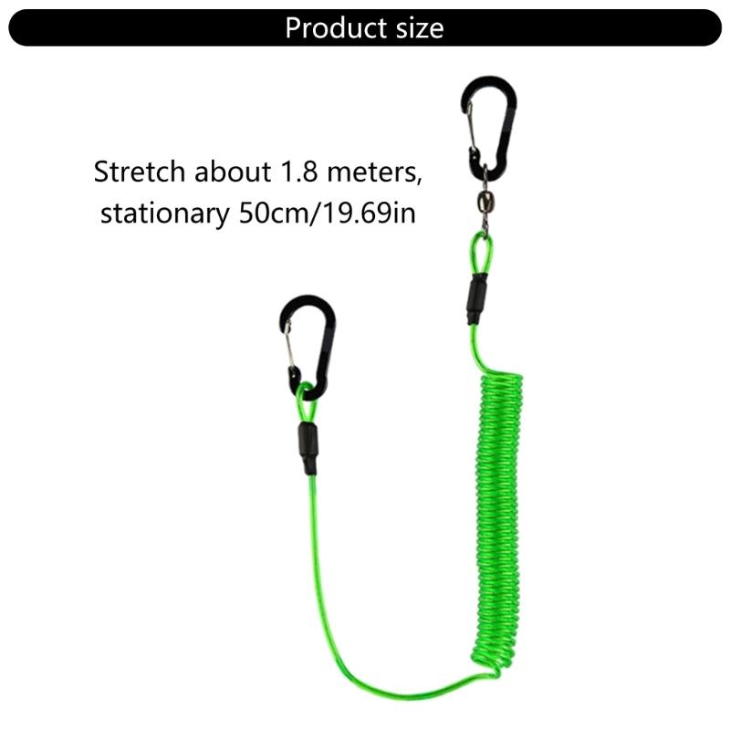 Fishing Tackle Accessories Fishing Rod Straps Heavy Duty Lanyard Rope Paddle Leash Coiled Lanyard Extend To 70in