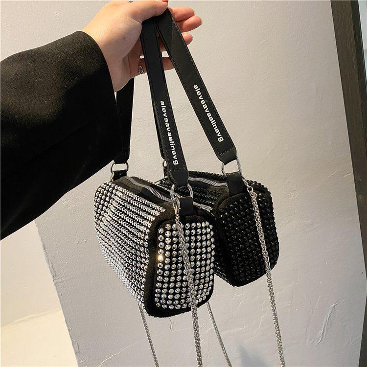2024 Spring & Autumn Rhinestone Square Bag: Versatile Women's Crossbody Handbag