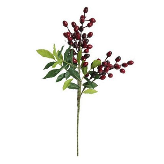 

Artificial Berry Stems Faux Branches with Leaves Fake Green Olive Greenery Picks with Fruits красный