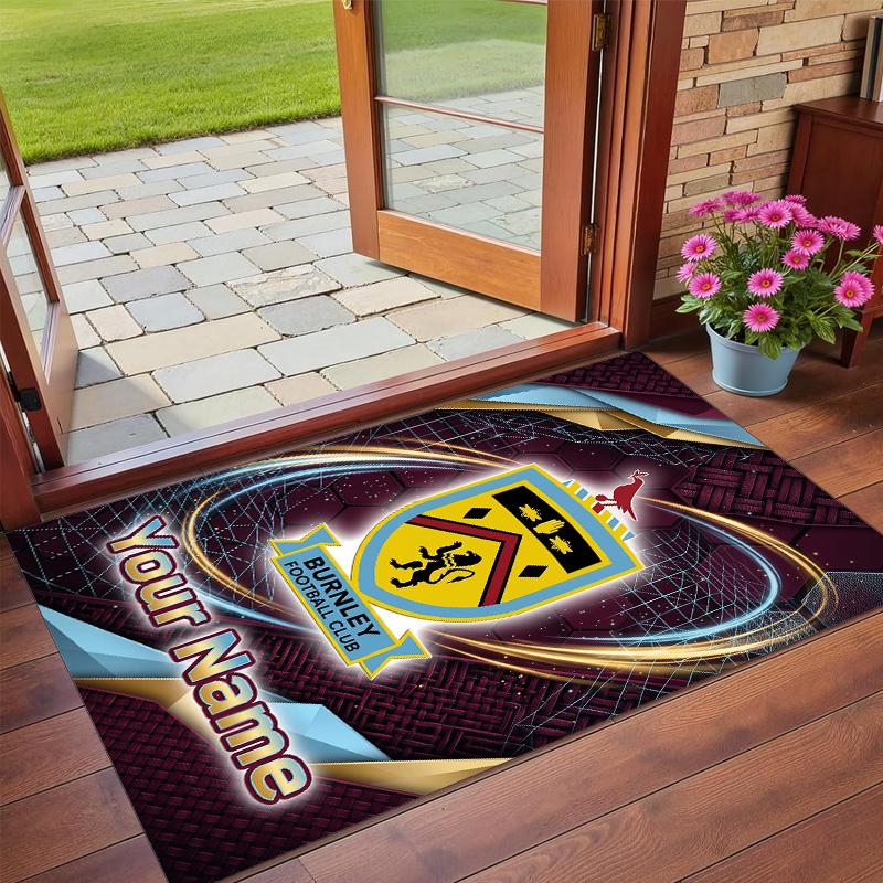 Crystal Velvet Rug Custom Name Text, Soft Non Slip Floor Mat Home DecorBurnley Football