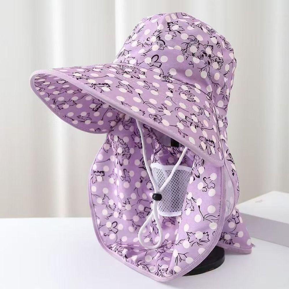 Breathable Tea Picking Work Hat UV Protection Fisherman's Hat Face Mask Sun Hat  Summer Outdoor