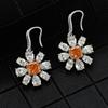Tancise 7*7Jewelry Gelbe High Carbon Diamond Ohrringe 7*7 Herbst Chrysantheme Blühende Luxus Ohrringe 925.
