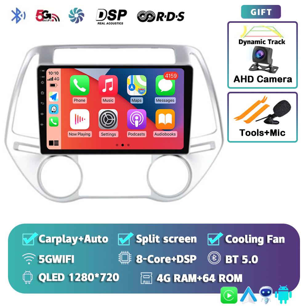 Android14 Carplay Auto Car Radio For Hyundai I20 2010 2011 2012 2013 2014 Multimedia Player Video GPS Navigation Stereo 2din DSP