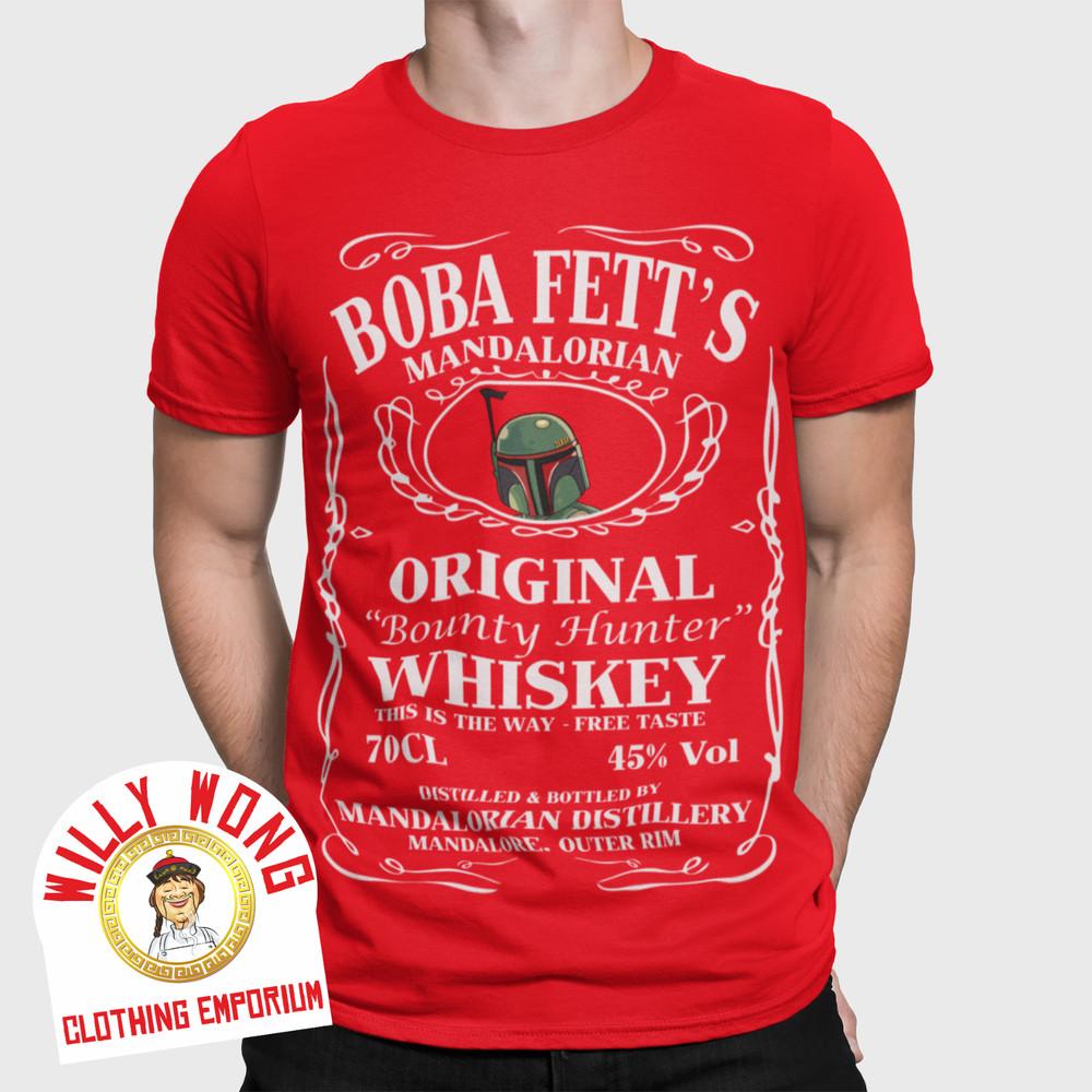 

Boba Fett Mandalorian T-Shirt Unisex Star Wars Whiskey Inspired Retro Classic Unisex T-Shirt XXL