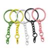 10pcs 25mm Colored Keyrings With Chains Lobster Clasps For DIY Jewelry Making Key Ring Connector Hooks Bags Buckle Accessories