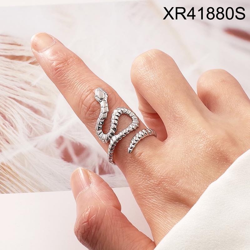 18K Gold Plated Snake-Shape Open Ring In Titanium Steel - Trendy, Cool, Light Luxury Finger Ring for Women In European American Style