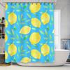 Retro Zitronenmuster Duschvorhang Blau Grüne Blätter Wasserdicht Wohnkultur Badezimmerzubehör 180x180cm