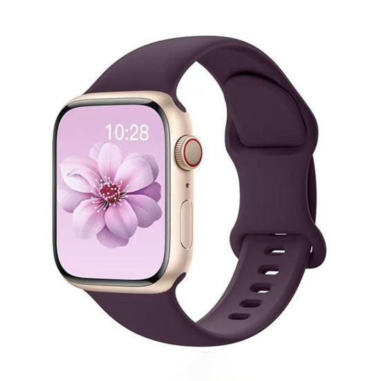 Silicone Watch Band Waterproof Sweat-Proof Replacement Band Soft Solid Color Watch Strap for Apple Watch Series Ultra 2