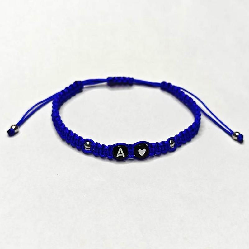 26 Alphabet Initials Heart Bracelet Jewelry Handmade Collapsible A-Z Braided Bracelet Women Men Friendship Couple Gift