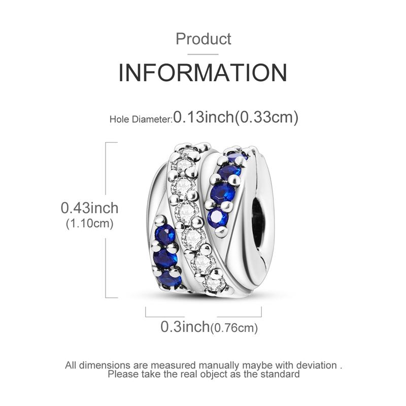 Original Charms Beads Copper Clip Charms Zircon Silicone Spacer Beads Fit Original Bracelet Diy Charm Women Jewelry