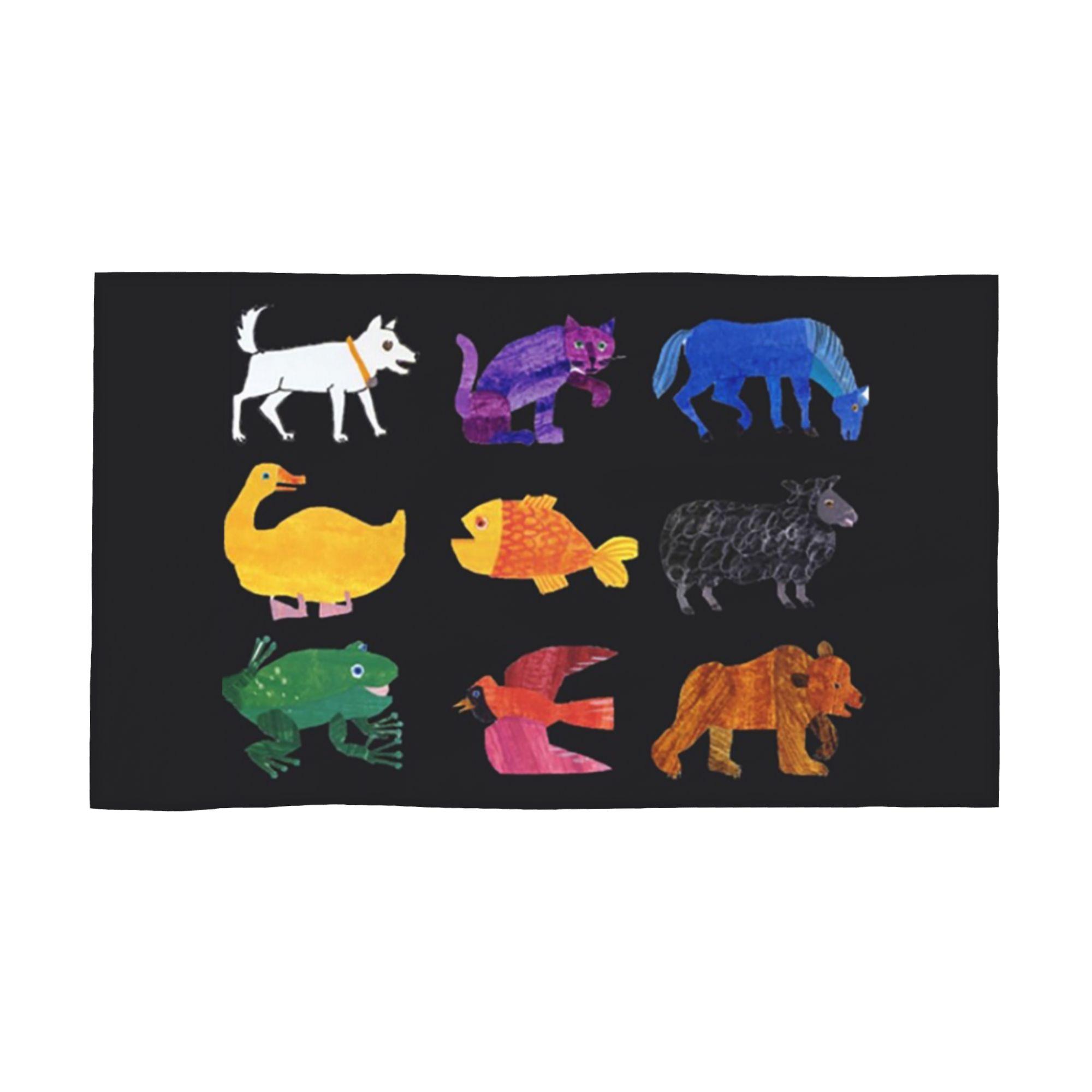 

Eric Carle Animals Soft Face Towel Quick Dry Pool Bath Cotton Towels Breathable W30*H60(CM)