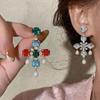 Silbernadel Strass Wassertropfen Ohrringe - Eleganter Retro Luxus Schmuck