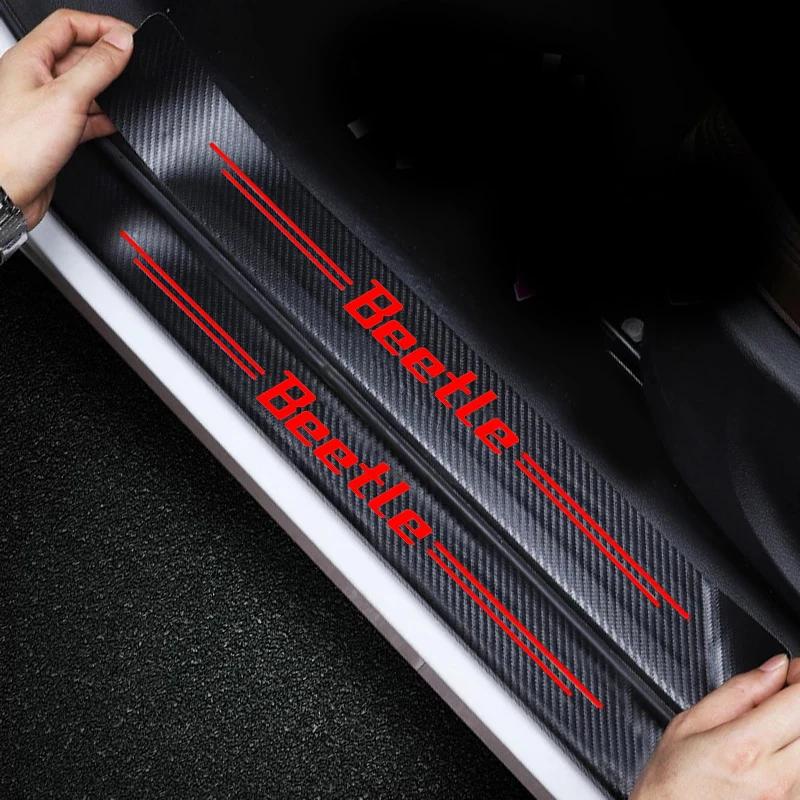 XMZSA1 For Volkswagen VW Beetle GTI GTD Rline B5 Polo Golf 6 7 Jetta Amarok Bora Car Door Sill Scratch Resistent Stickers Threshold Pad