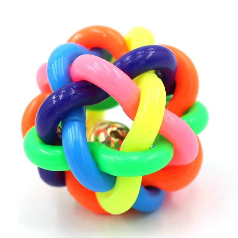 

Игрушка для домашних собак красочная плетеная игрушка с колокольчиком мяч собачий мяч с колокольчиком звучащая игрушка Colorful bell ball