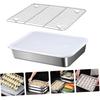 1set Stainless Steel Dumpling Freezer Box with Mesh Rack Multi-function Food Storage Container for Fridge Kitchen Organizer for Meat Fruits