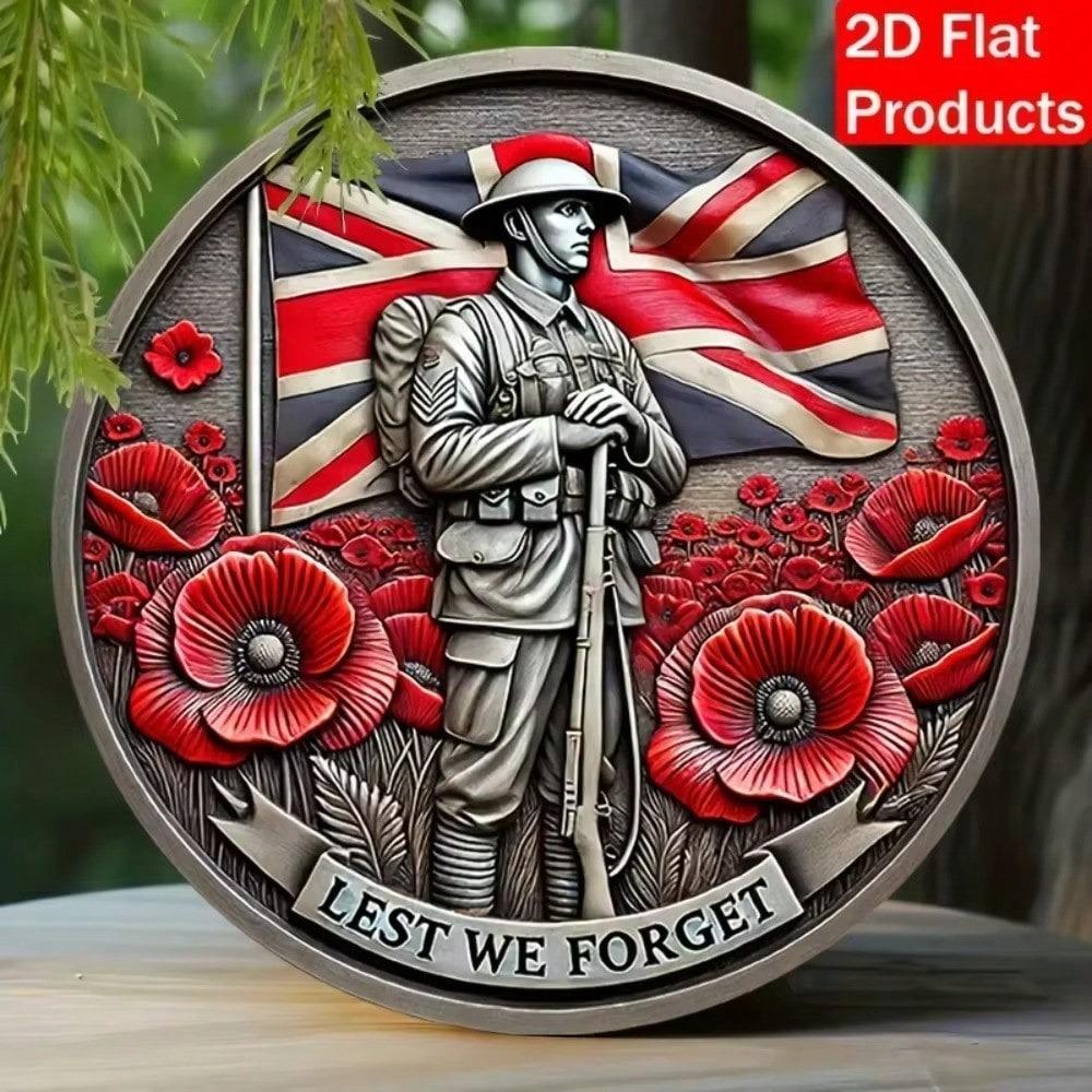 Memorial Day Metal Wall Art Sole Pack Lest We Forget Yard Sign