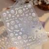 5D Exquisite Galaxy Tassel Nail Art Sticker Silver Meteor Star Chain Embossed Self-Adhesive Manicure Nail Decals for Women