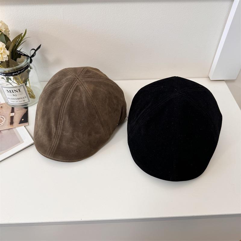 Forward Hat Vintage Hat Autumn Winter Suede Beret Women's Cap