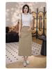 Summer 2025 Women's Mid-length A-line Hip Wrap Skirt - Versatile, Slimming, Casual Fashion