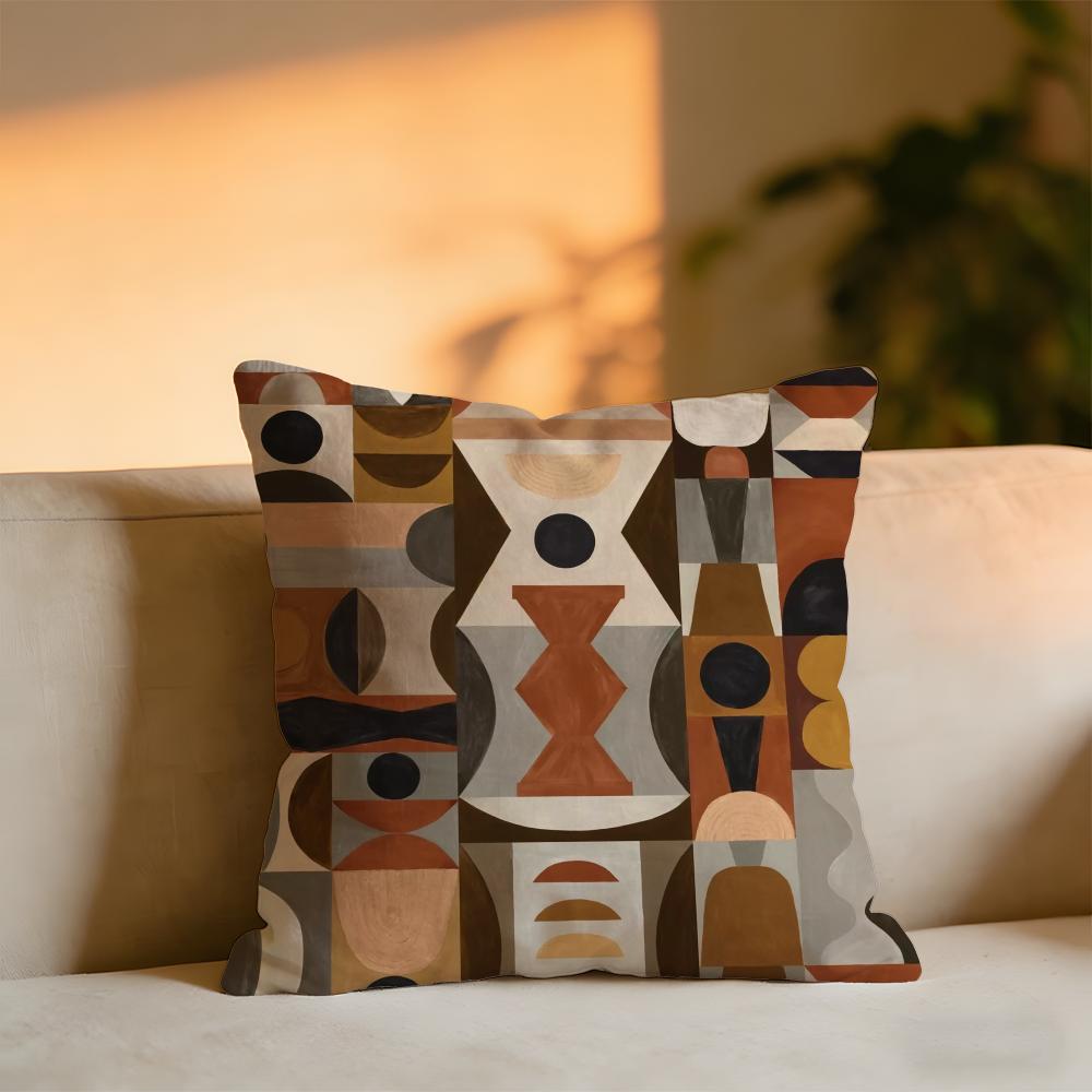 

Geometry Reduced Cushion Cover Cozy Velvet Throw PillowSoft Warm Cushion For Sofa Bed 30X30cm