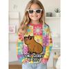 Capybara T-Shirts Children Cartoon Graphic Tee Harajuku Girl Tops Japanese Fashion Cute Animals Long Sleeves Children's Clothing
