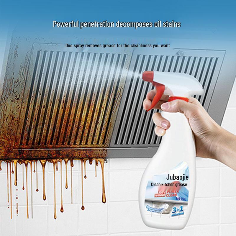 Powerful Oil Stain Remover for Kitchen Range Hoods - Heavy-Duty Foam Cleaner for Home Use