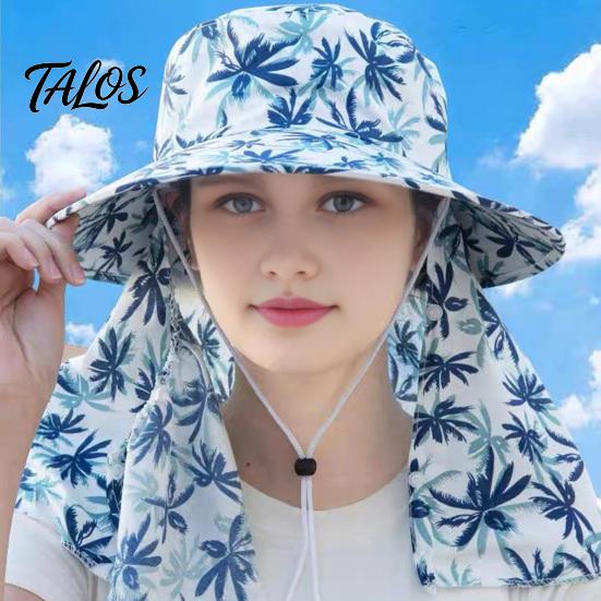 Outdoor Sports Headwear Sun Hat with Neck Flap & Face Shield, Foldable Wide Brim Summer Breathable Gardening Beach Hat, UV Protection Fishing Cap for