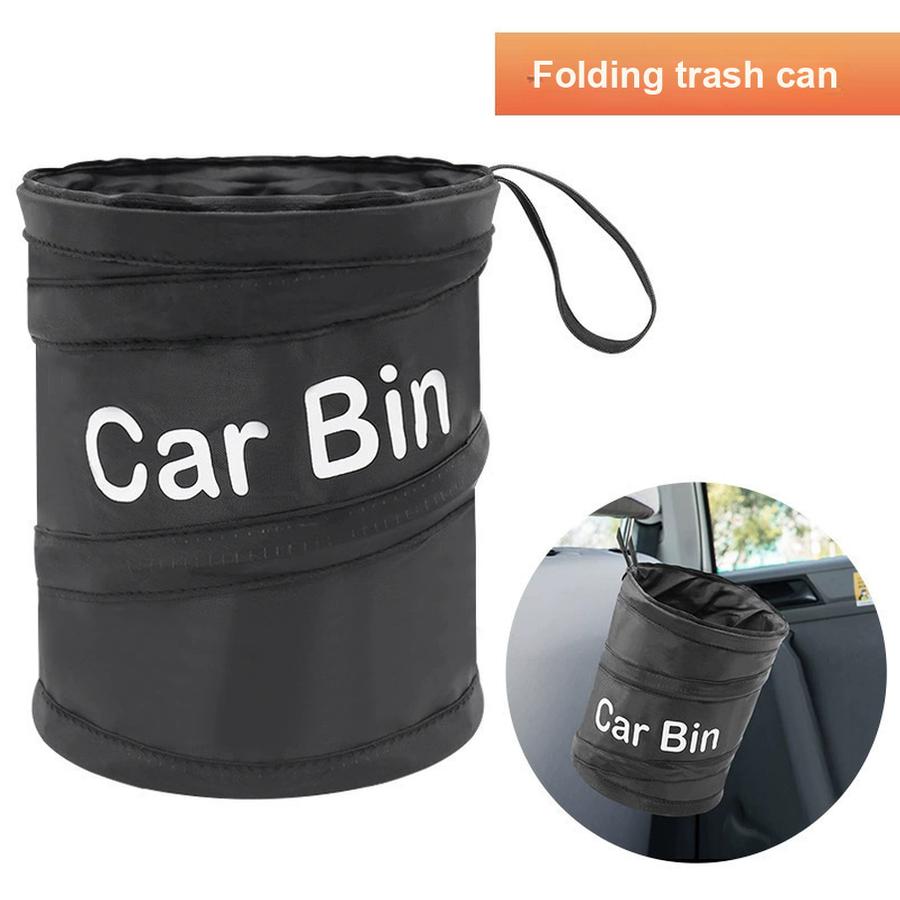 Car Folding Trash Can Vehicle Seat Organizer Camping Spiral Bucket