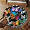 1PC Butterfly Artwork Office Round Area Rug, Under Office Chairs Bedroom Living Room Home Decor, Carpet for Office -1110081