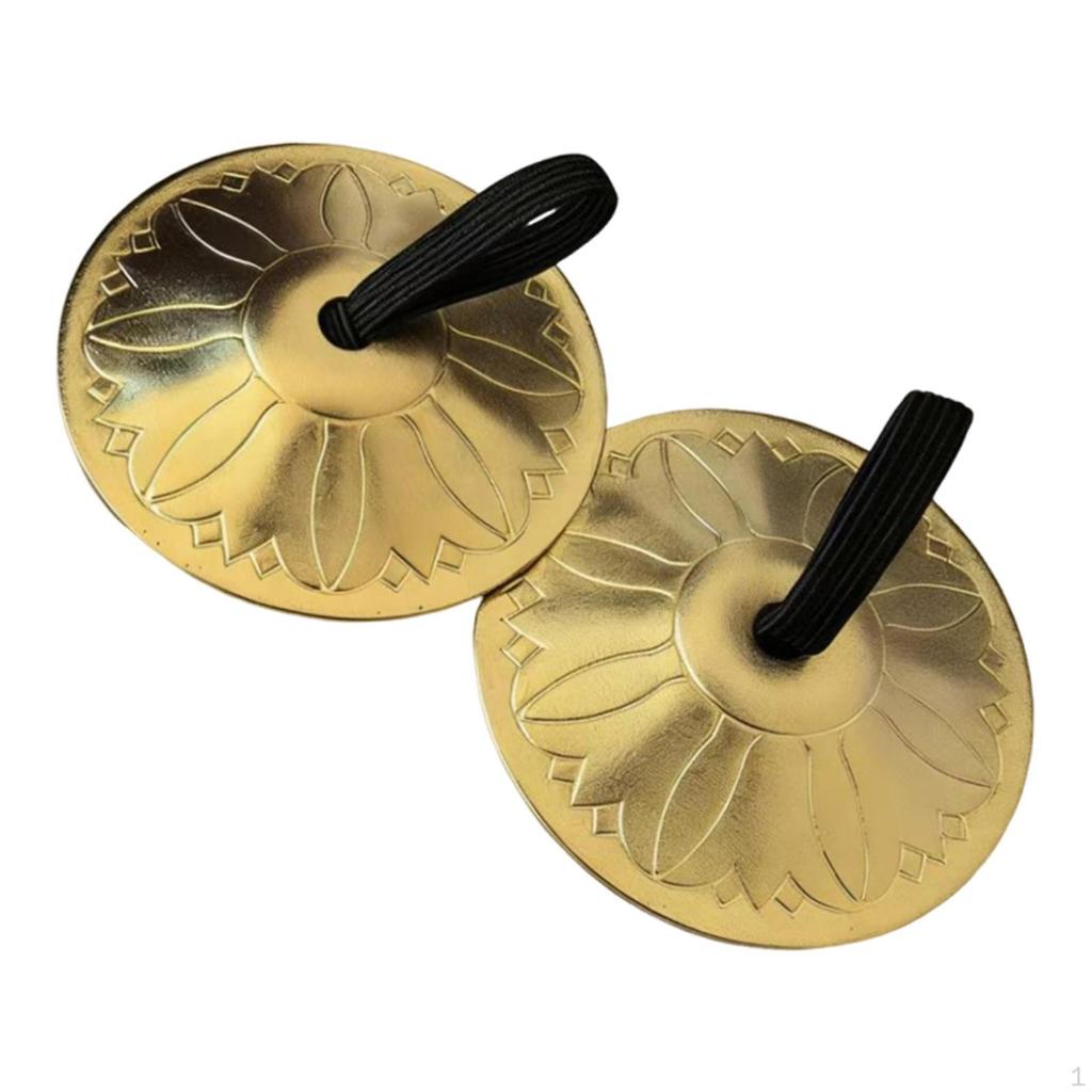 2 Finger Cymbals, Dance Instrument Accessory for Children, Metal Material, Ergonomic Design, Easy To