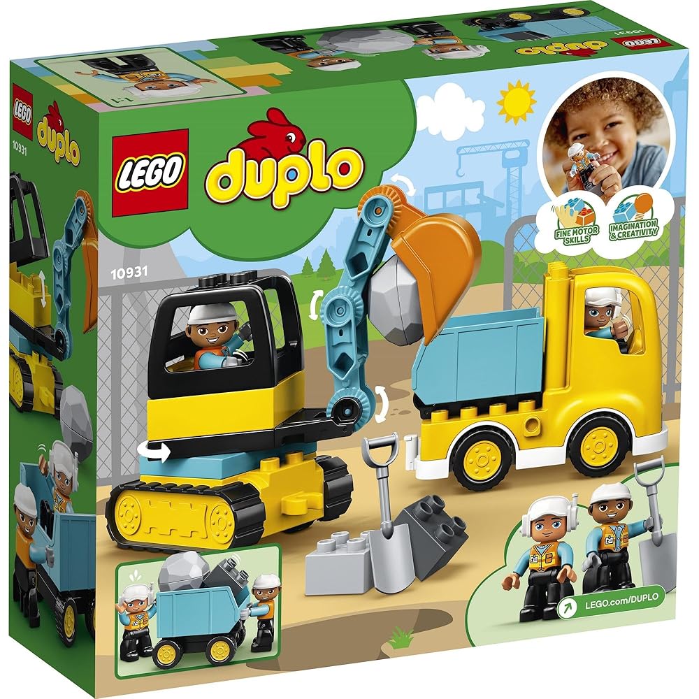 LEGO DUPLO Truck and Excavator Toy Set for Kids 1.5 To 4 Years Building Blocks Vehicle Playset 10931