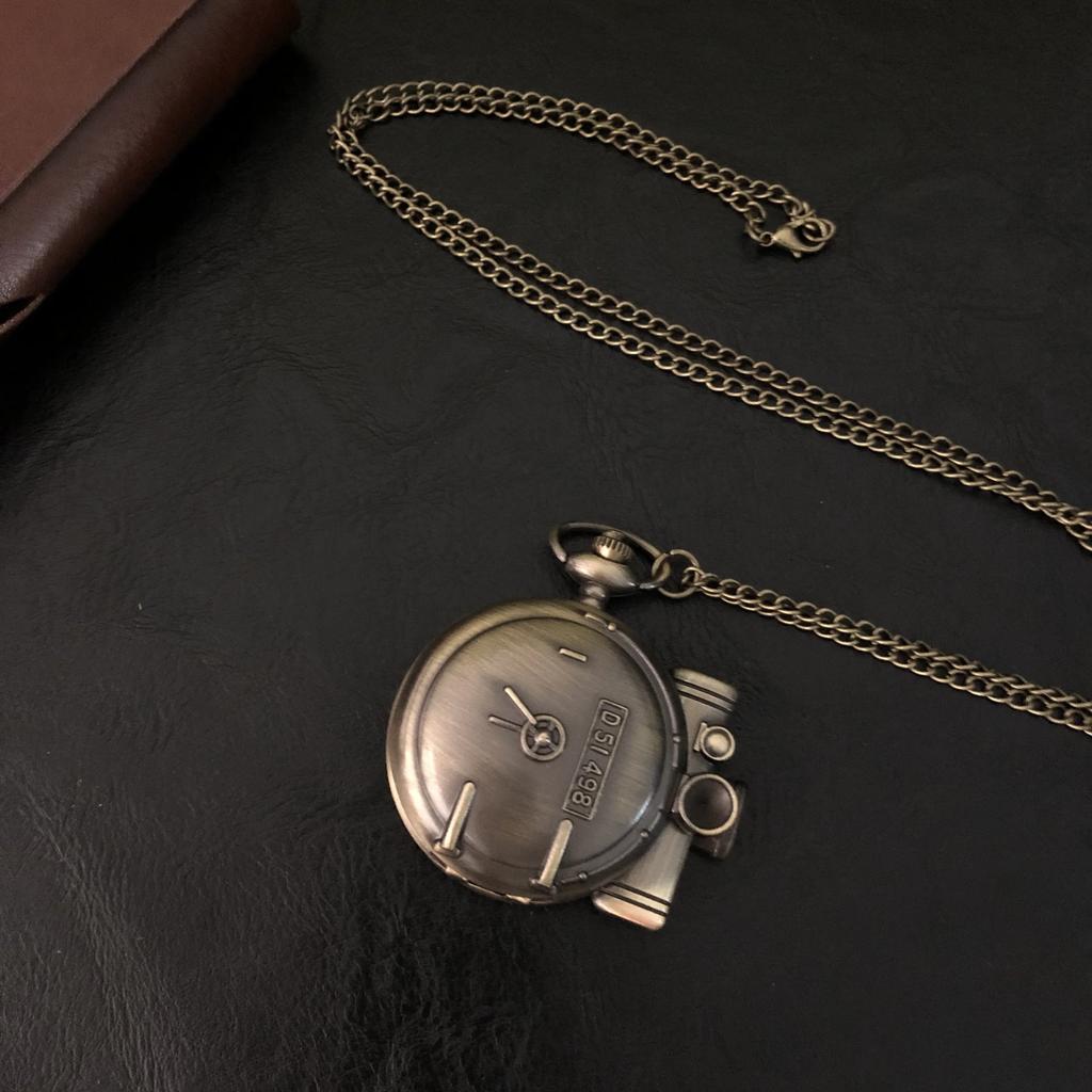 New Rustic Arrival Exquisite Train Carved Quartz Pocket Watch Necklace Pendant Gifts For Man Children Women With Fob Chain