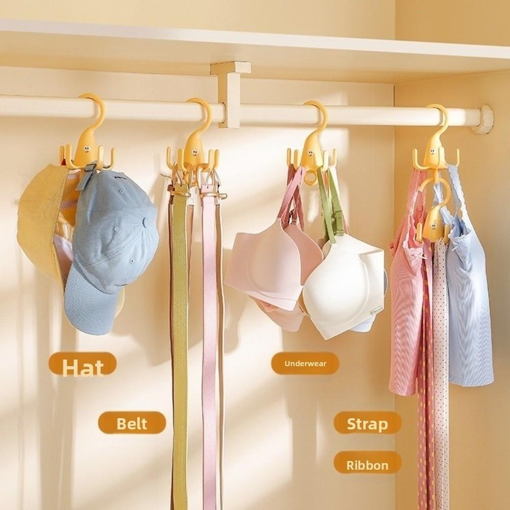 New Rotatable Closet Hooks Multi-purpose 5 Claw Hook Scarf Storage Rack Space Saving Wardrobe Storage
