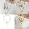 Sun Pendant Necklace With Tassel And Star Shape For Women Elegant Style