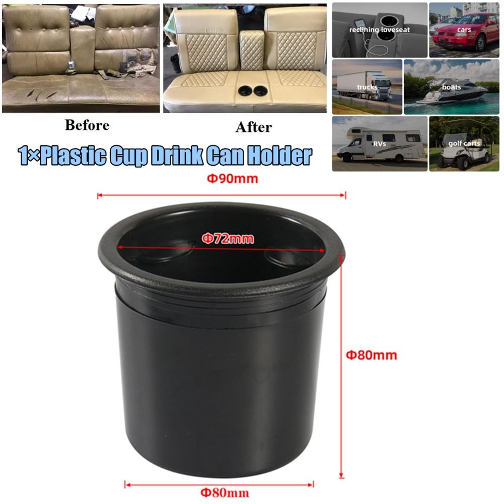 Cup Holder Plastic Recessed 1 Pcs 90*80mm ABS Black