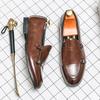 Fashion British Style Fashionable Business Breathable Casual Double Buckle Groom's Wedding Shoes Spring Brand New Comfortable Monk Shoes