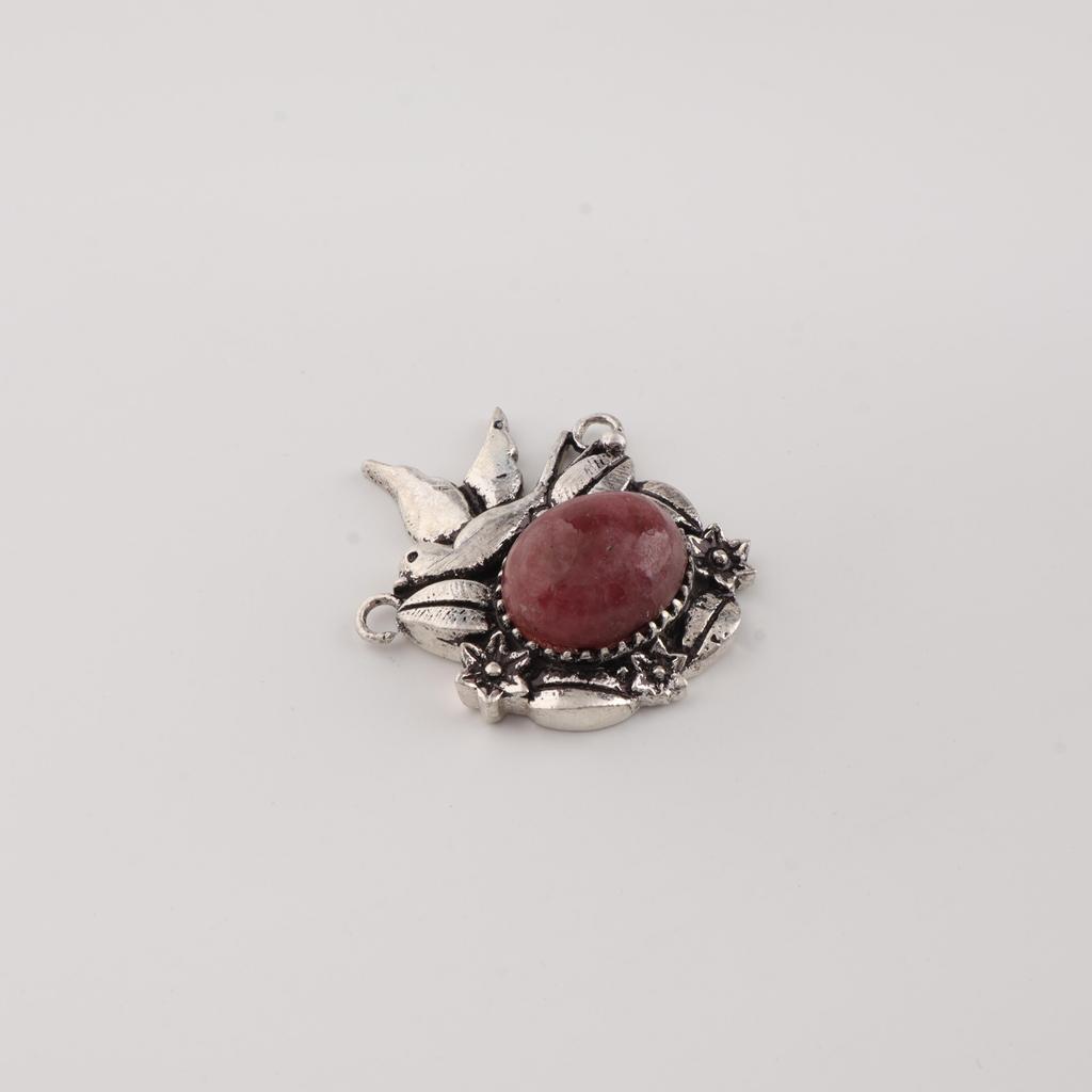 Natural Black Rhodonite Gemstone 925 Sterling Silver Jewelry Elegant Pendant 0.5" CP-43-26