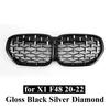 Car Tuning Front Gloss Black Kidney Diamond Grille for BMW X1 F48 2020 2021 2022 SUV sDrive18i sDrive20i xDrive20i