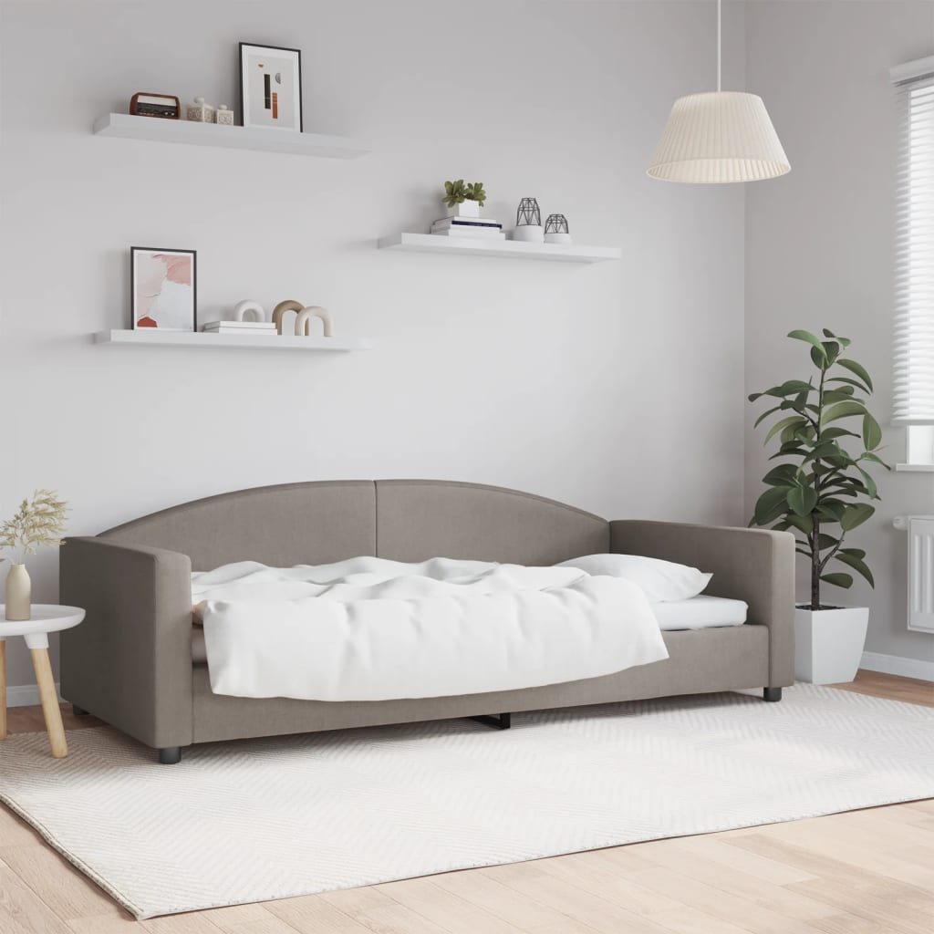 Vidaxl Sofa with Sleeping Function, Taupe Color, 90X200 Cm, Upholstered In Fabric