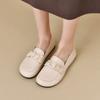 Fashion Comfortable Genuine Leather Flat Mom Shoes Spring Autumn Style Casual Shoes Soft Bottom Design For Middle-aged Women